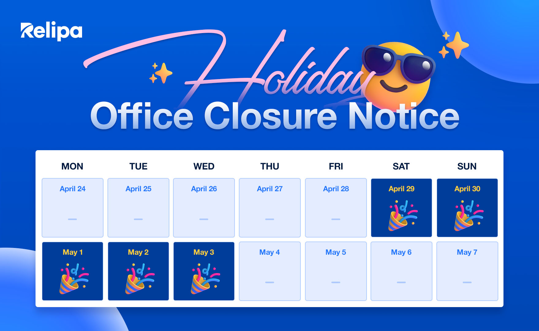 Holiday Office Closure Notice - Vietnam Independence Day & International Labor Day